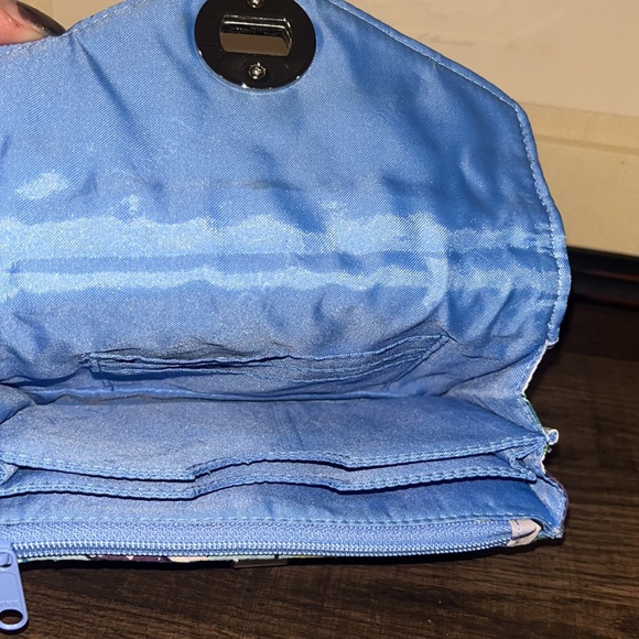 Vera Bradley Bundle Blueberry Blossom Crossbody, Wristlet , ID Key Chain Bags - Picture 14 of 16